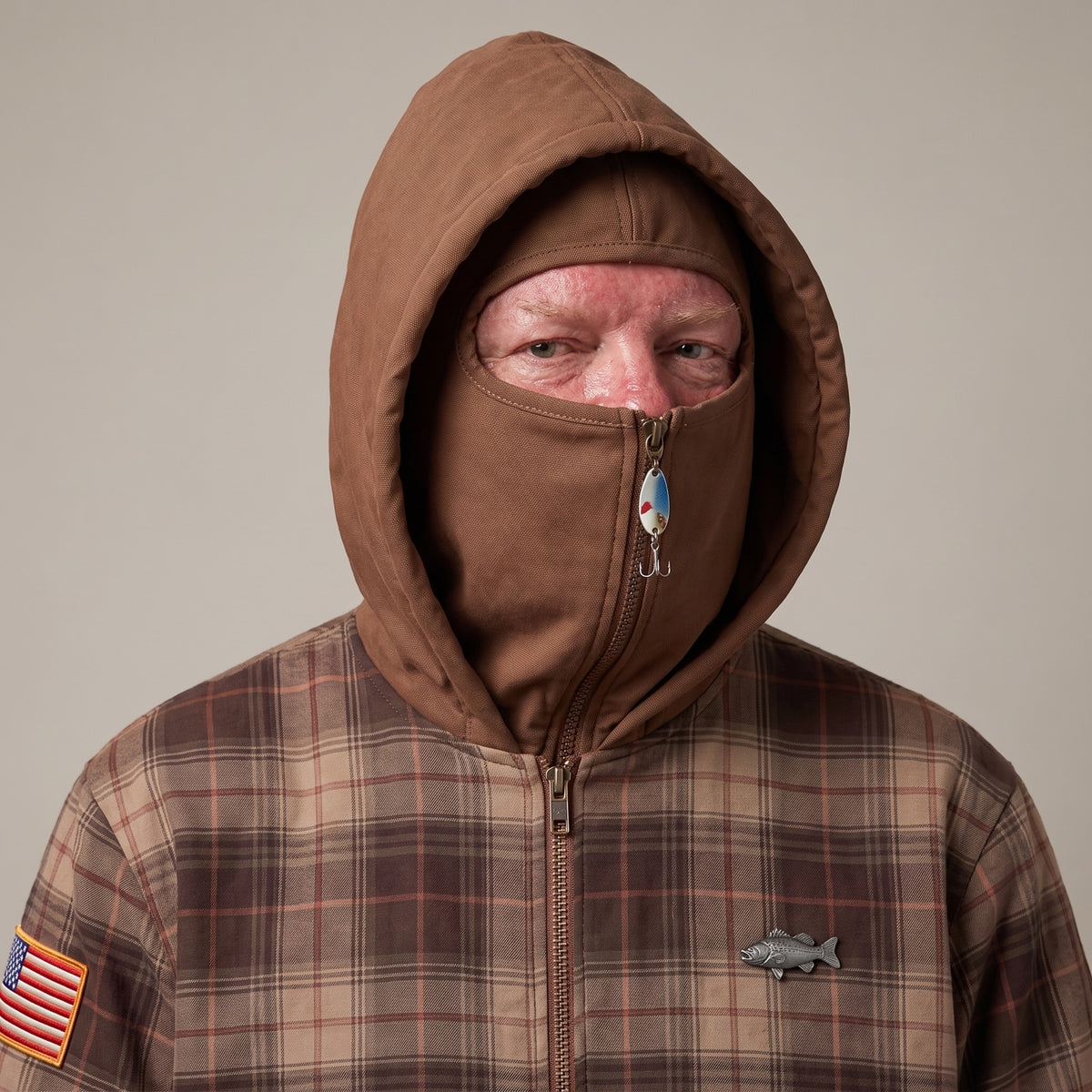 Face mask zipped up