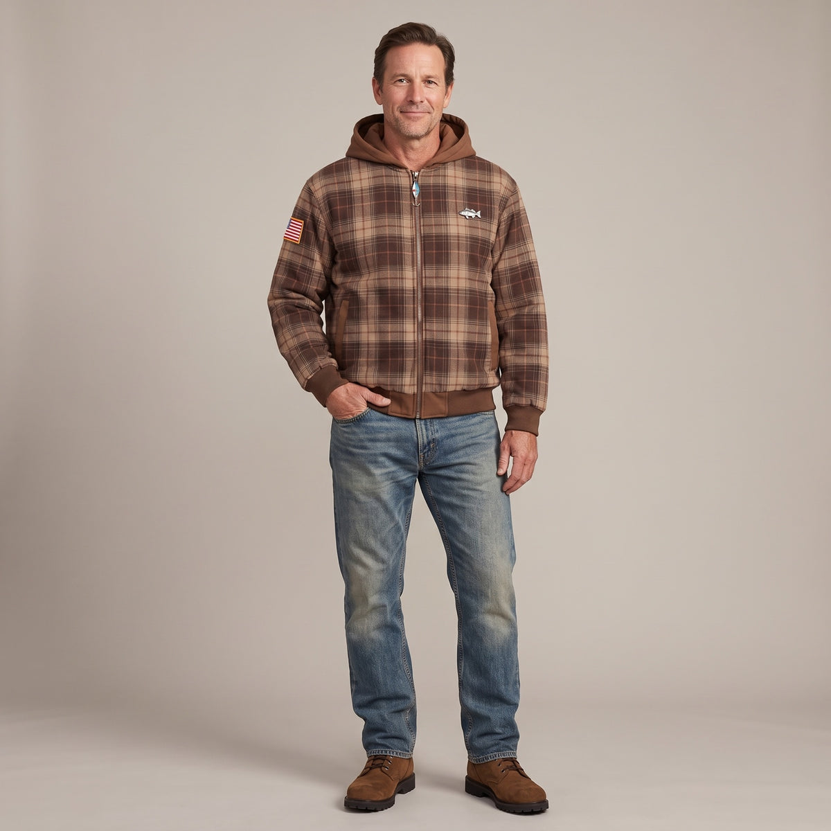 Worn with jeans and boots